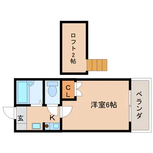 奈良県奈良市百楽園1丁目【アパート】の間取り