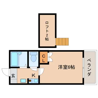 奈良県奈良市百楽園1丁目【アパート】の間取り