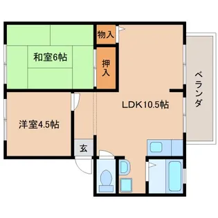 奈良県奈良市中町【アパート】の間取り
