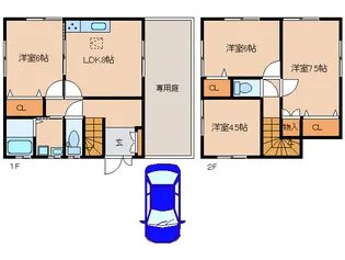 奈良県奈良市六条西2丁目【一戸建】の間取り