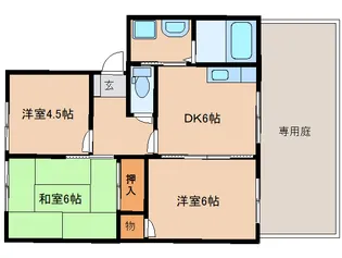 奈良県奈良市南登美ヶ丘【アパート】の間取り