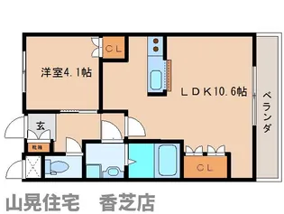 奈良県北葛城郡上牧町滝川台1丁目【マンション】の間取り
