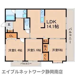 K−WAVE【2階】の間取り