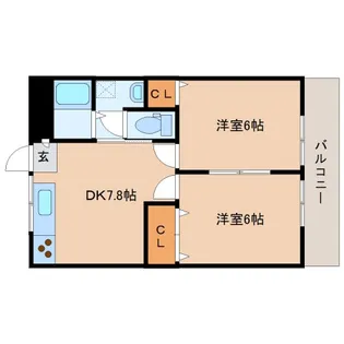 奈良県大和郡山市冠山町【アパート】の間取り