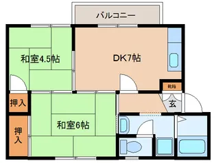 奈良県大和郡山市西岡町【アパート】の間取り
