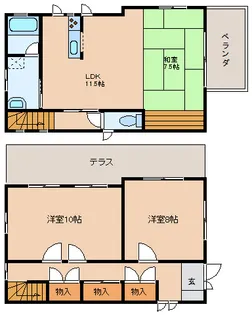 奈良県大和郡山市中城町【一戸建】の間取り