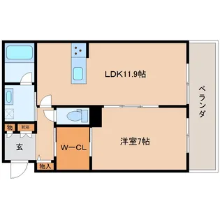 奈良県大和郡山市小泉町東1丁目【マンション】の間取り
