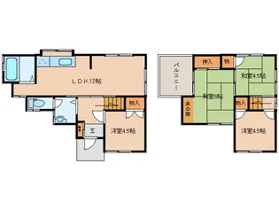 奈良県生駒郡安堵町大字東安堵【一戸建】の間取り
