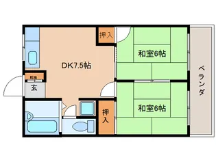 奈良県生駒市中菜畑2丁目【マンション】の間取り