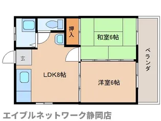 静岡県静岡市駿河区南安倍3丁目【マンション】の間取り