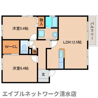 静岡県静岡市清水区石川【アパート】の間取り