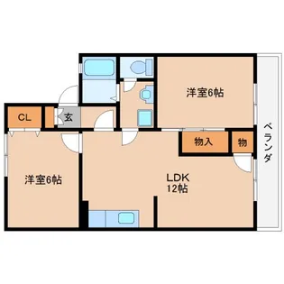 奈良県桜井市大字生田【アパート】の間取り