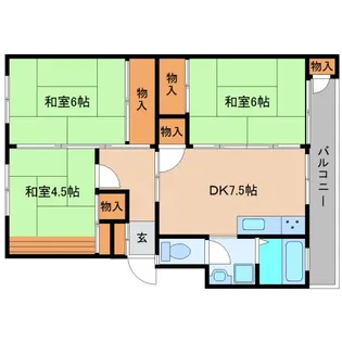 日立造船尺土団地1棟403【403号室】の間取り