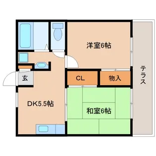 奈良県奈良市尼辻北町【アパート】の間取り