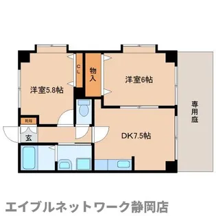 静岡県静岡市葵区平和3丁目【マンション】の間取り
