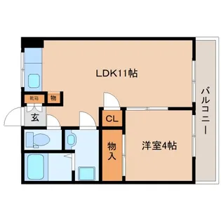 第1大和川ハイツ【2階】の間取り