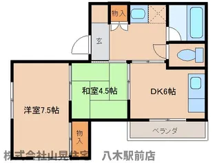 奈良県橿原市北八木町1丁目【アパート】の間取り