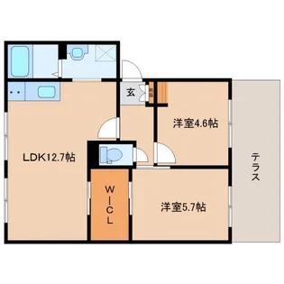 ハイツ池田D棟【1階】の間取り