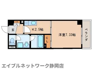 静岡県静岡市葵区七間町【マンション】の間取り