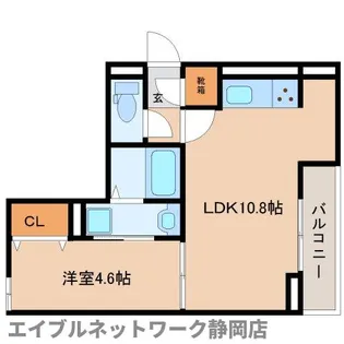 静岡県静岡市葵区東鷹匠町【アパート】の間取り