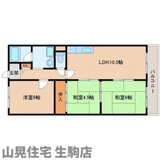 奈良県生駒市仲之町【マンション】の間取り