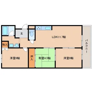 新大宮ハイタウンD棟 408号【4階】の間取り