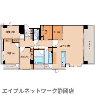 静岡県静岡市葵区東鷹匠町【マンション】の間取り
