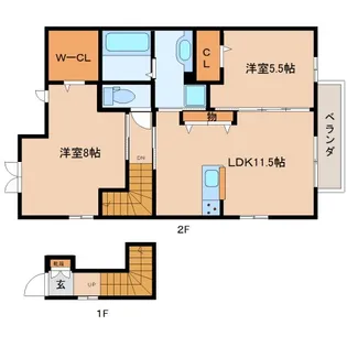 奈良県奈良市神殿町【アパート】の間取り