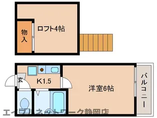 静岡県静岡市駿河区丸子新田【アパート】の間取り