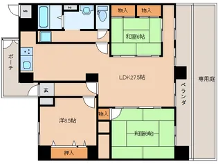奈良県奈良市西木辻町【マンション】の間取り
