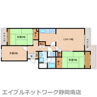シャルマン東森下A【206号室】の間取り
