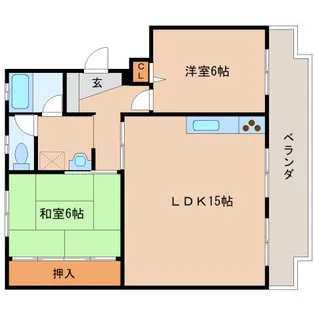 奈良県奈良市三松2丁目【マンション】の間取り