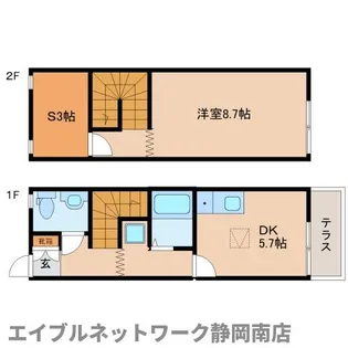 コンフォール登呂【110号室】の間取り