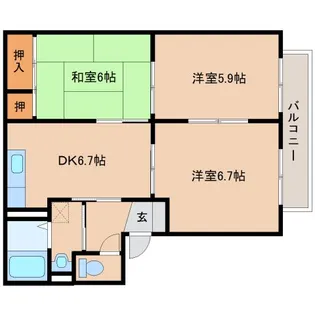 奈良県橿原市城殿町【アパート】の間取り