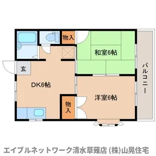 シャトレ渡辺B棟【102号室】の間取り