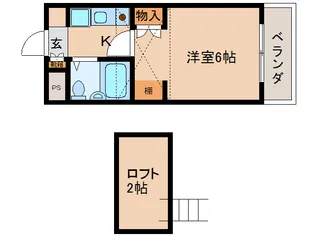 シティパレス21佐保川PARTⅢ【3階】の間取り