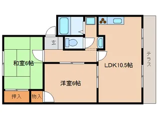 奈良県天理市勾田町【アパート】の間取り