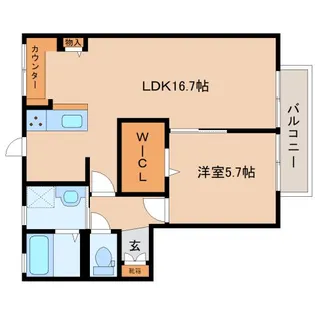ハイツ池田E棟【2階】の間取り