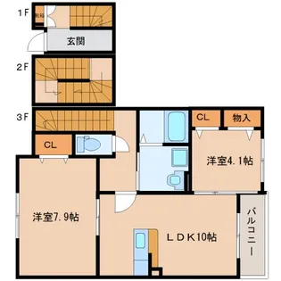 アルカンシエルコリーヌ【3階】の間取り