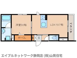静岡県静岡市葵区安東2丁目【マンション】の間取り