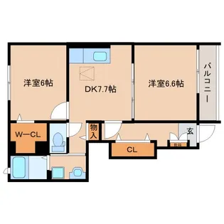 サンライズ大安【1階】の間取り