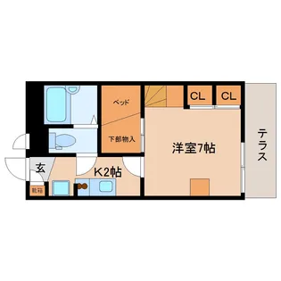 レオパレスプランタ【1階】の間取り