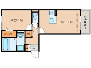 奈良県奈良市大安寺6丁目【アパート】の間取り