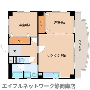 ハーティー登呂【302号室】の間取り