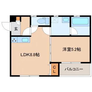 奈良県大和郡山市東岡町【アパート】の間取り