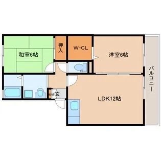 リビングタウン木津南A棟【2階】の間取り