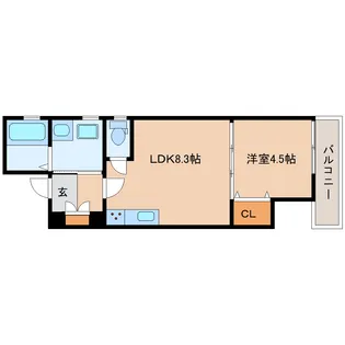 奈良県大和郡山市堺町【アパート】の間取り