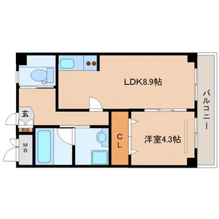 ドメール・セプト・エトワール東紀寺【2階】の間取り