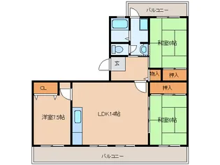 奈良県奈良市青山1丁目【マンション】の間取り