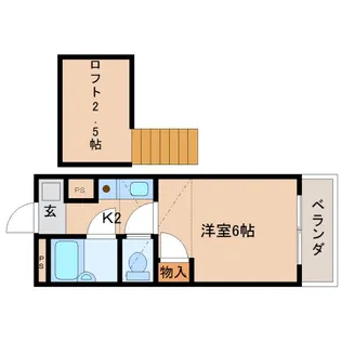 フラッツ南紀寺【2階】の間取り